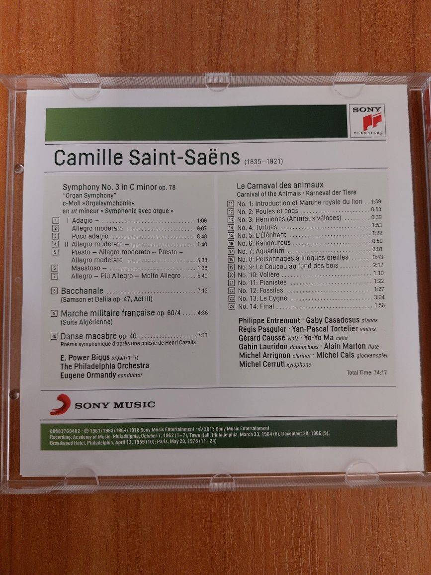 Camille Saint-Saens - Płyta CD - Symphony in C minor,Karnawał zwierząt