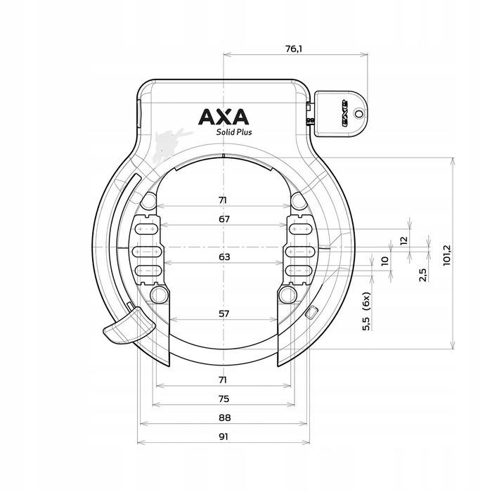 AXA SOLID, blokada, zabezpieczenie rowerowe na tylne koło.
AX