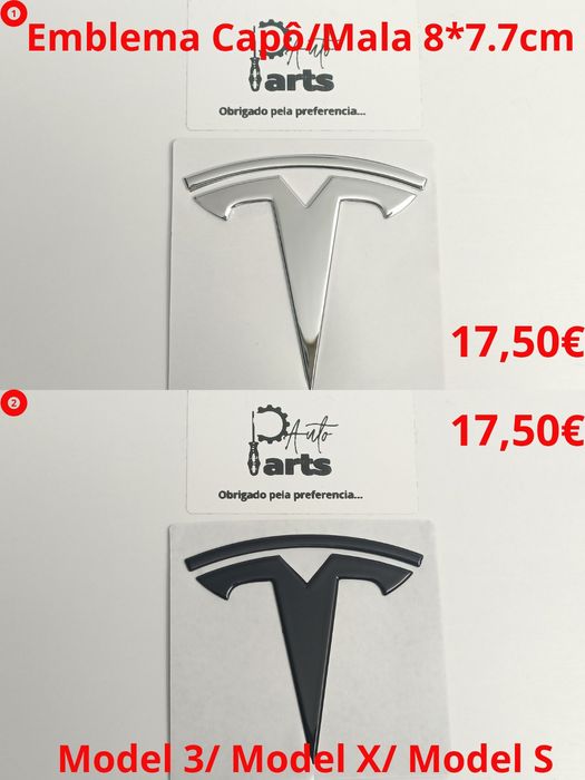Emblema capô/Mala Tesla Model 3/X/S