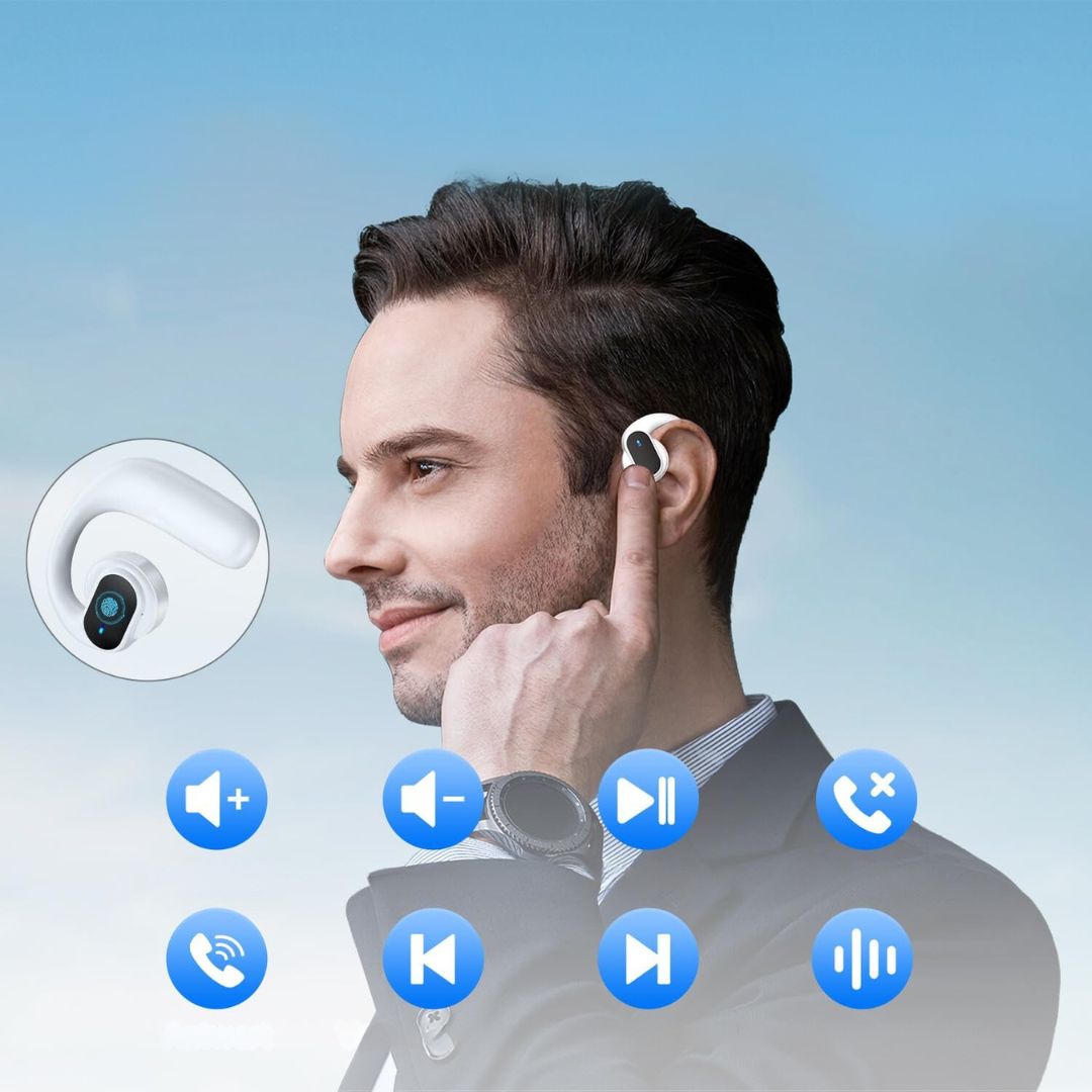 Słuchawki bezprzewodowe douszne Bluetooth wodoodporne z etui ładującym
