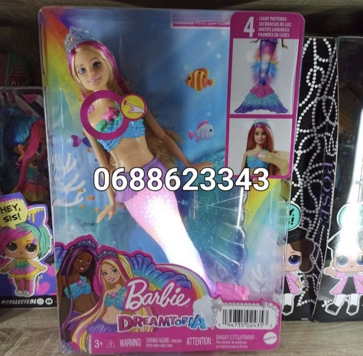 Кукла Barbie русалка Дрімтопія Dreamtopia Sparkle Light Mermaid HDJ36