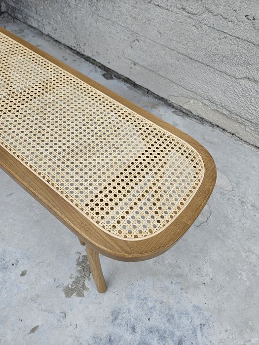 Ławka do przedpokoju ratanowa boho retro