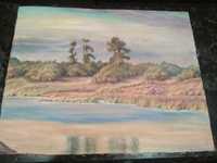 "Берег реки" картина, 42х53 см.