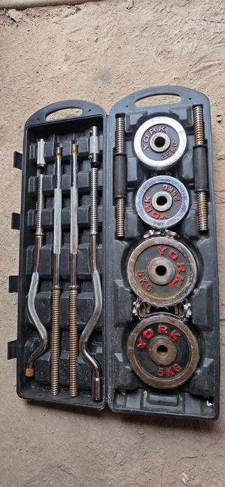 Набір штанга + гантелі 55кг