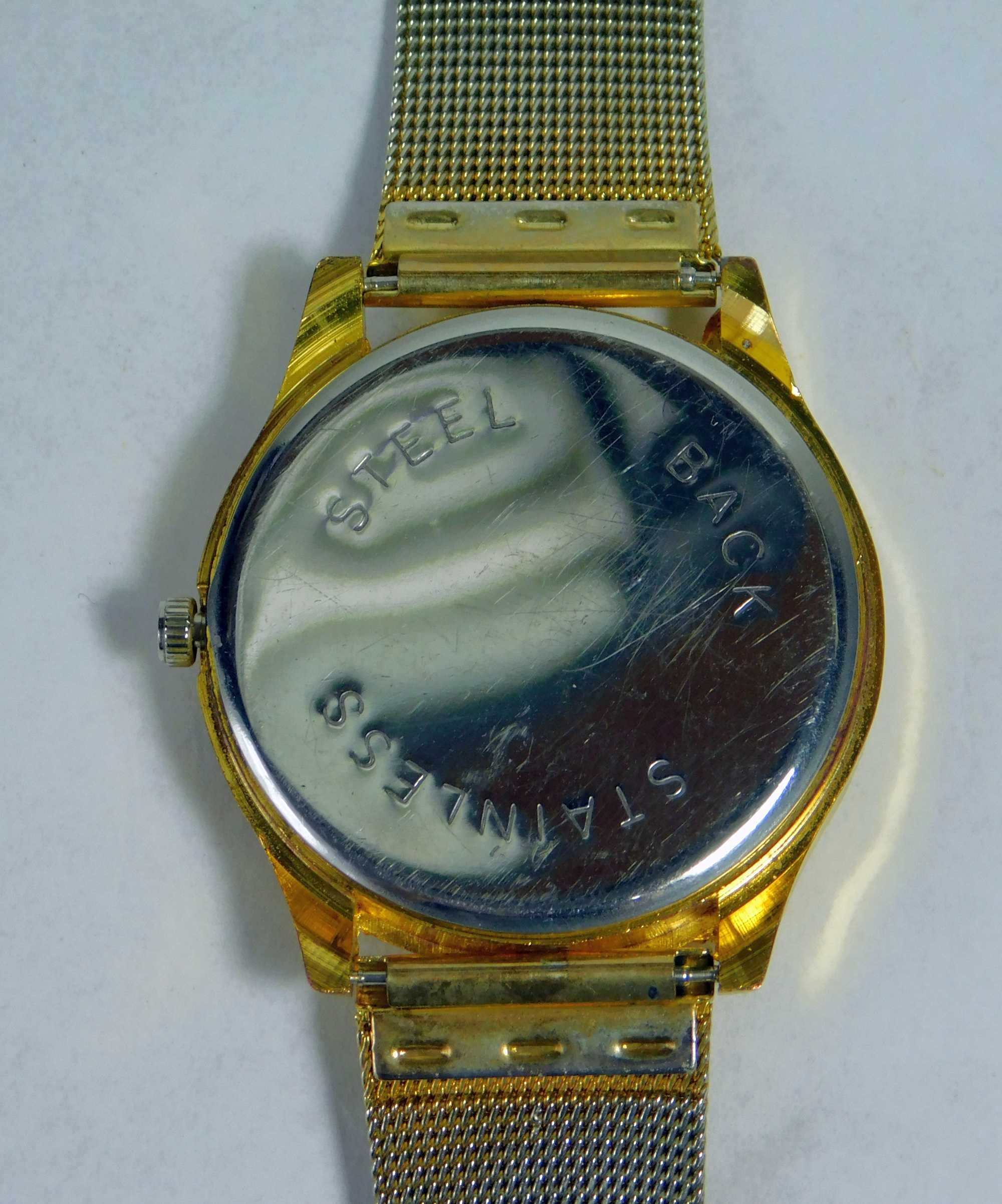 Zegarek męski Geneva quartz bransoleta mesh kolor złoty
