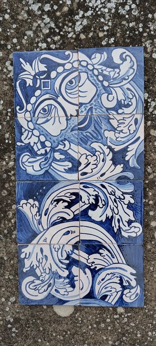 Azulejos portugueses azul e branco reprodução de azulejos do séc XVIII