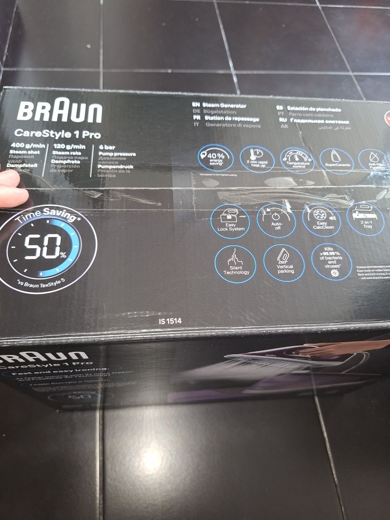 Ferro com caldeira da Braun