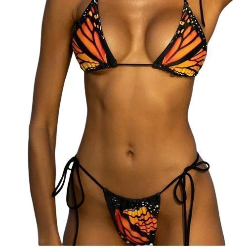 Sexy Bikini - Egzotyczny Dwuczęściowy Strój Kąpielowy z Wiązaniami - M