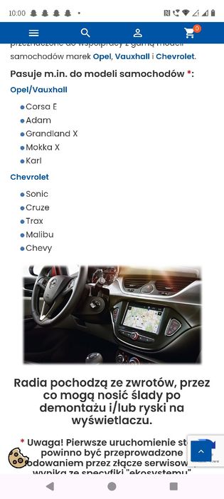 Stacja multimedialna LG opel chevrolet