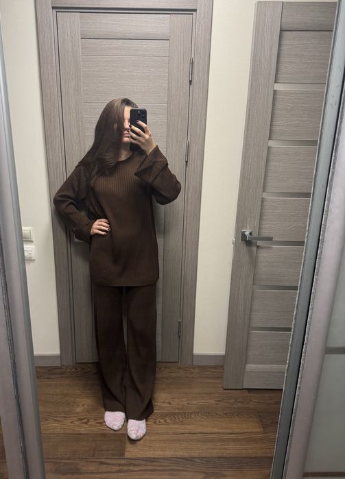 Костюм CHER’17: светр + штани, шоколадний, розмір  XS/S