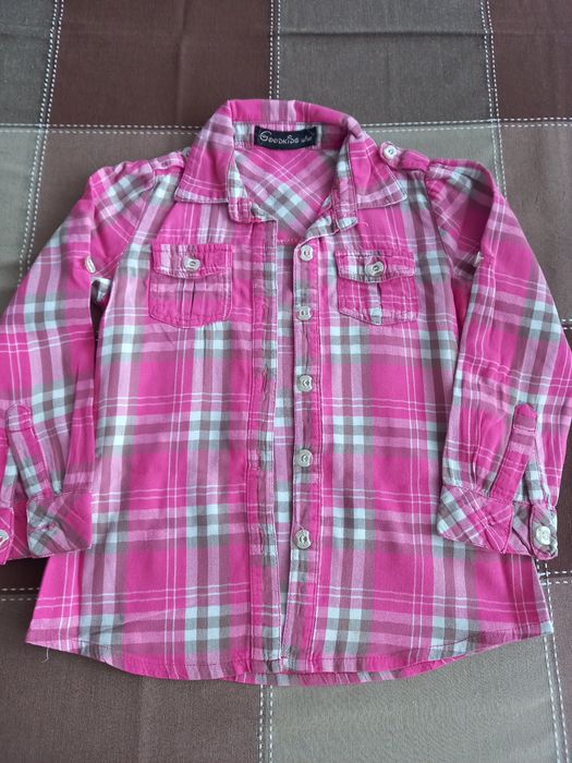 Koszule dziewczęce w kratkę, H&M i in. Rozmiar 98-104 Zestaw