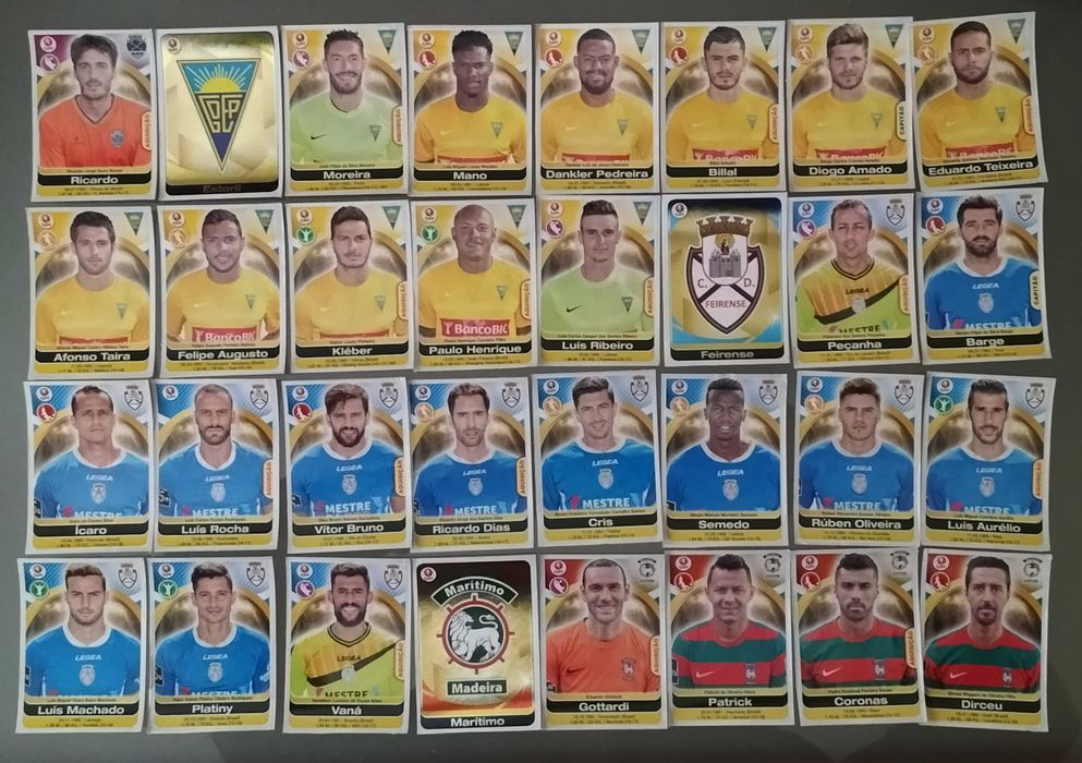 Lote de cromos recuperados "Futebol 2016-17" (lista na última foto)