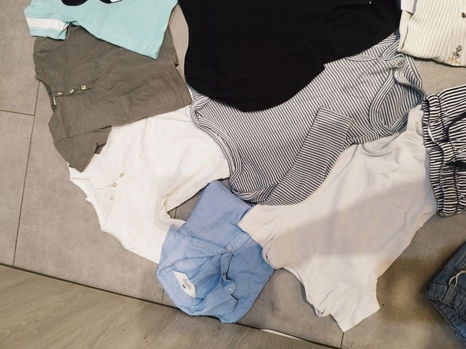 H&M mix ubrań body, leginsy, t-shirt, bluzy. 68-74
