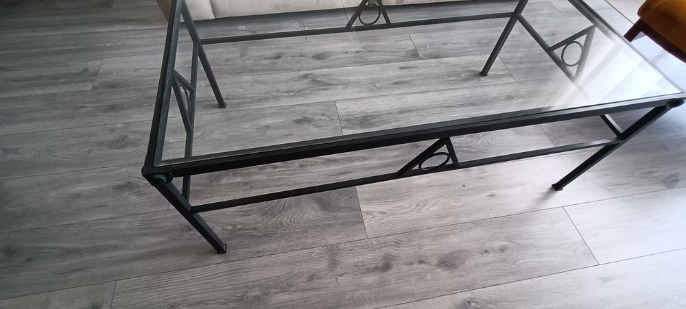 Mesa de centro metal e vidro