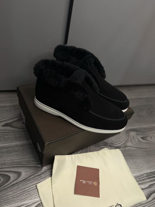 Лофери жіночі високі зимові з хутром loro piana lp ugg кеди