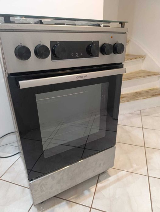 Kuchenka gazowo - elektryczna Gorenje MEKS5141X, żeliwny ruszt, 300°C