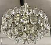 Bakalowits Vienna niewielki srebrny zyrandol 1960r Hollywood Regency