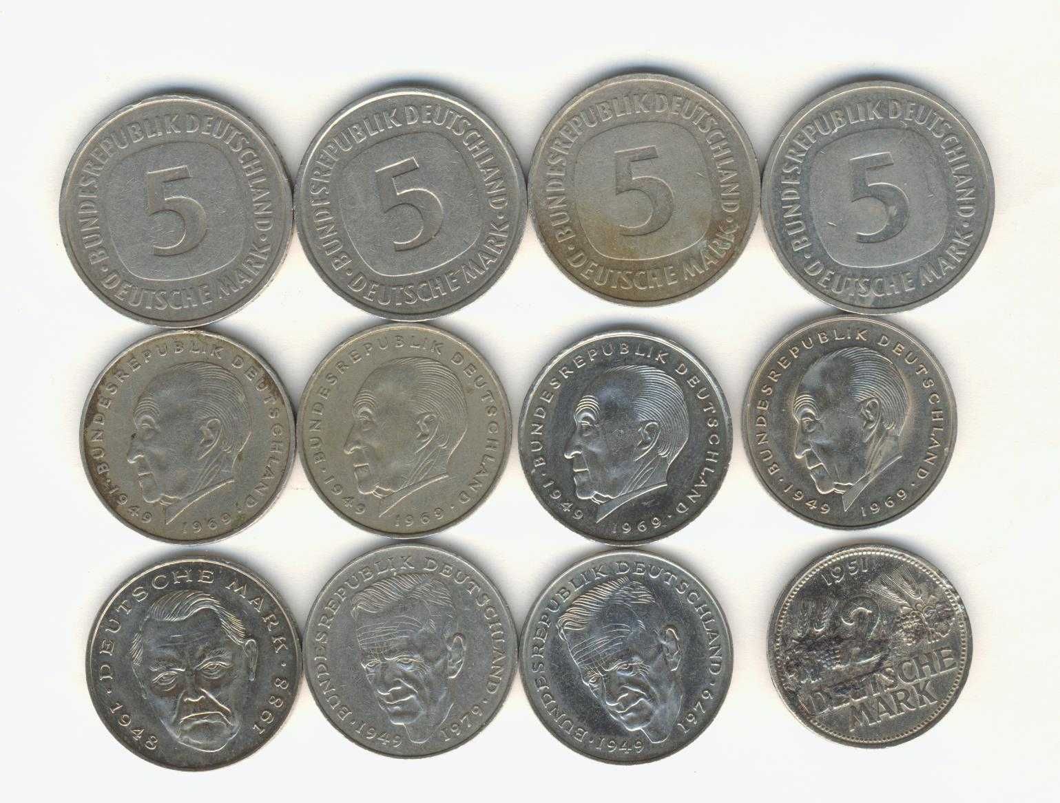 Banknoty i monety RFN  razem 72,69 DM