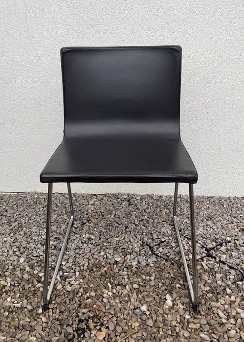 Krzesło skórzane Ikea Bernhard ciemna czekolada