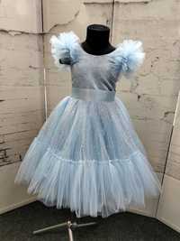 Сукня блакитна платье плаття випуск садочок пишне  блиск