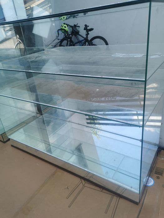 Regały szklane 10szt z lustrem