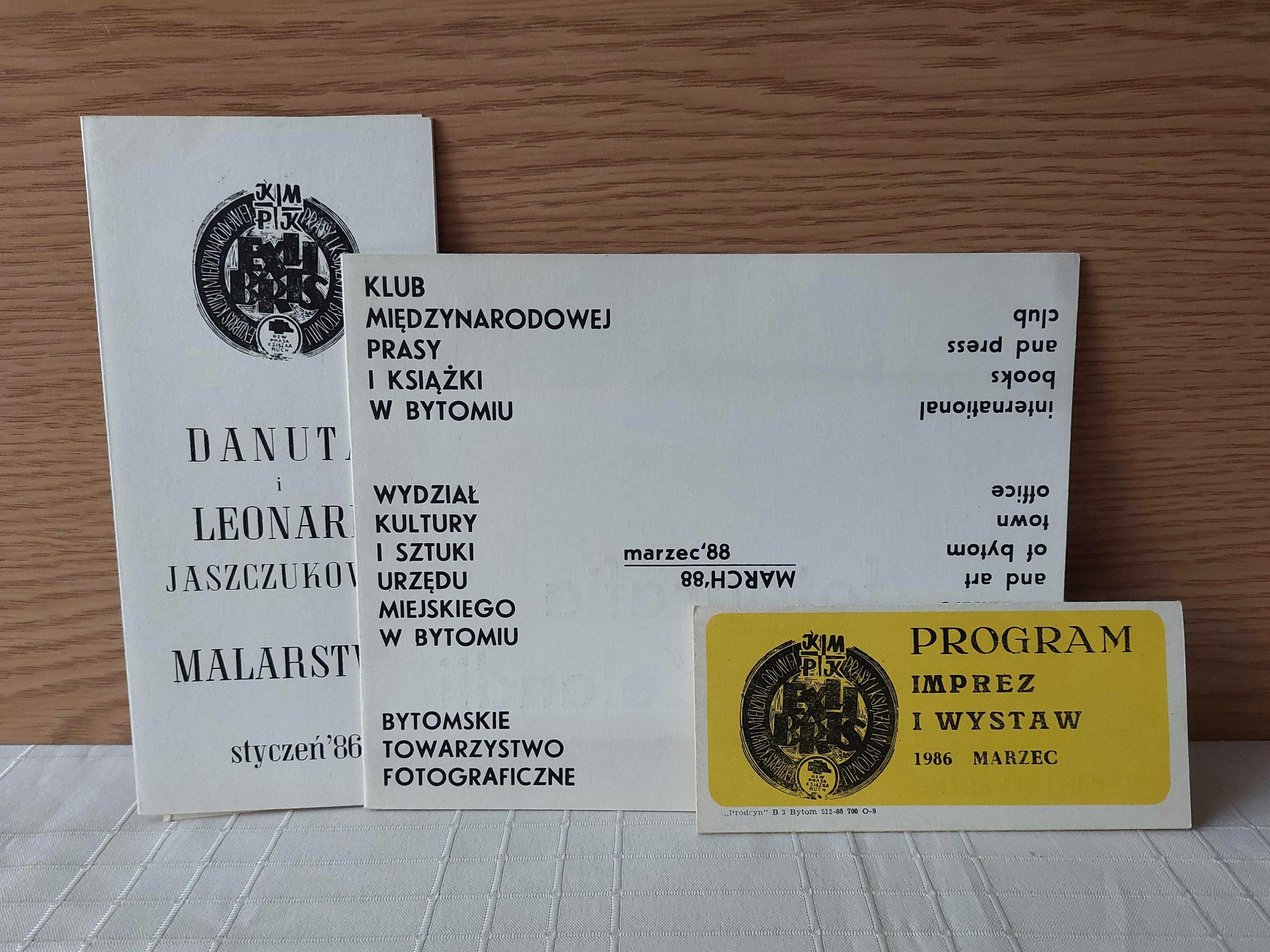 Ulotki / programy wydarzeń kulturalnych z lat 70. i 80.