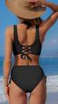 M 38 Beachsissi damski strój kąpielowy bikini wysoki stan 2-częściowy