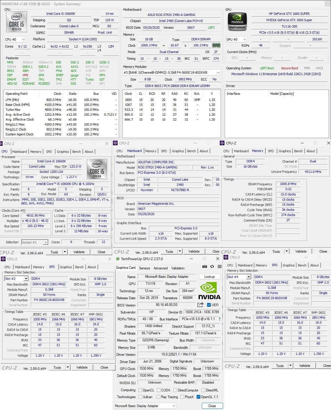 Torre Corsair Spec-Alpha, ROG STRIX Z490-A GAMING, i5 10600K