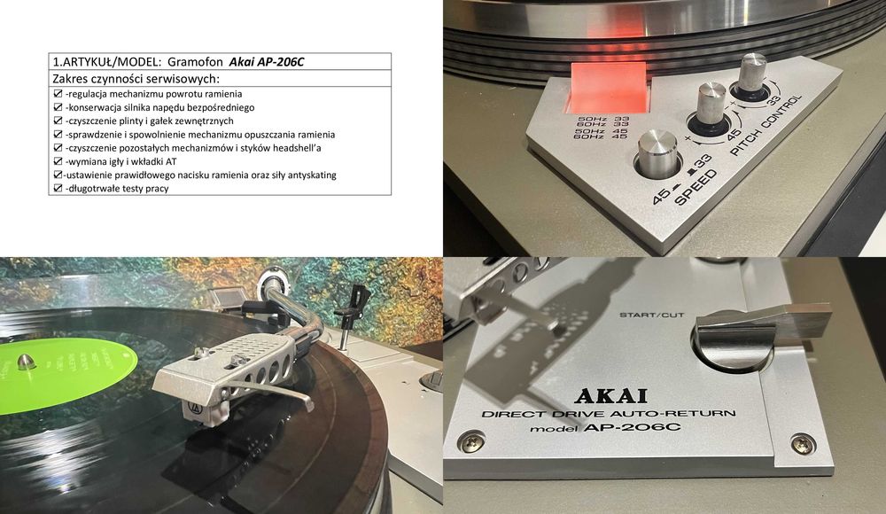 Akai AP-206C/KULTOWY/nowy serwis/PÓŁAUTOMAT/bardzo solidny