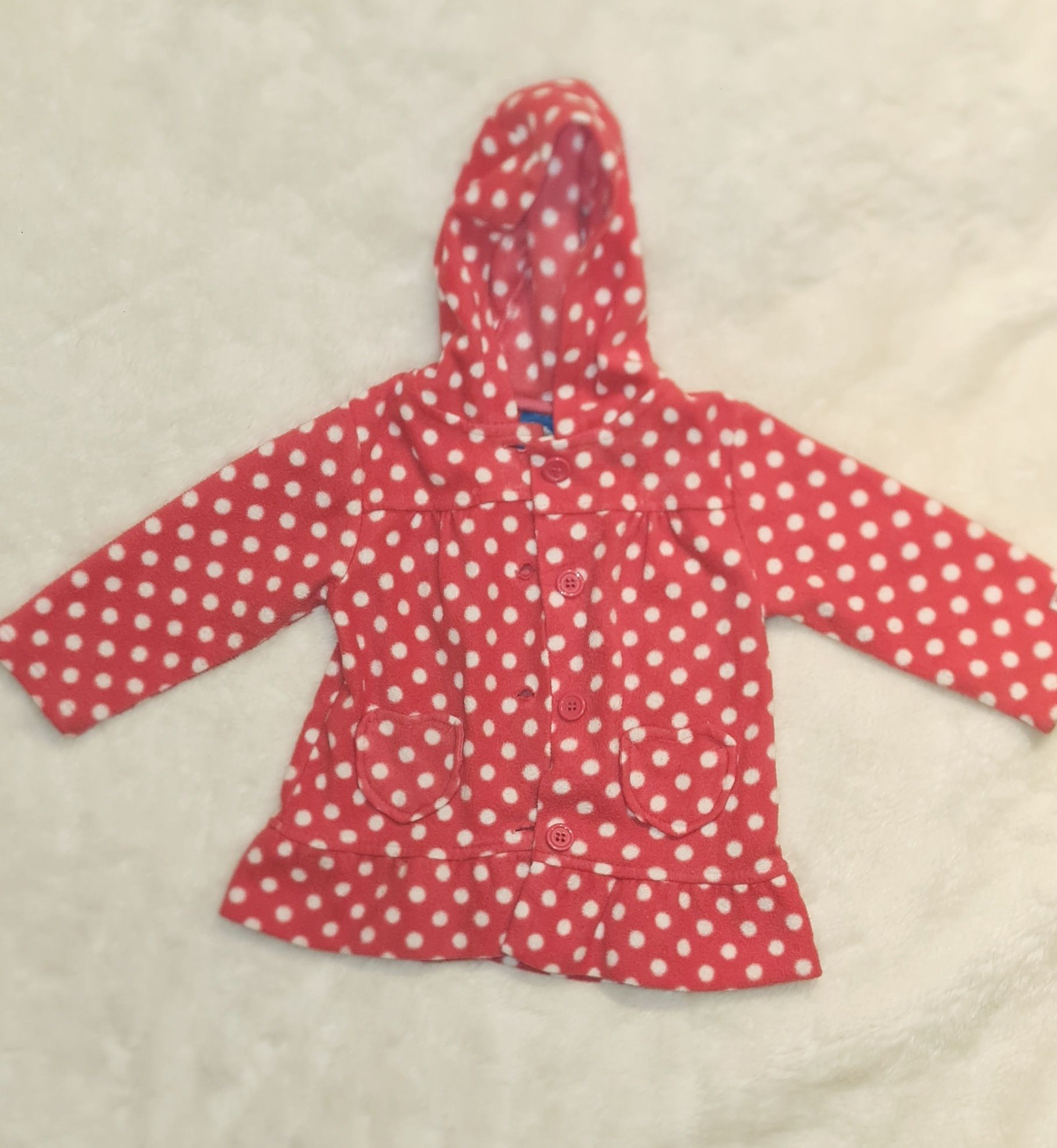 Zestaw polar spodenki czapka dla dziewczynki 80 cm modny tanio 6-12 m