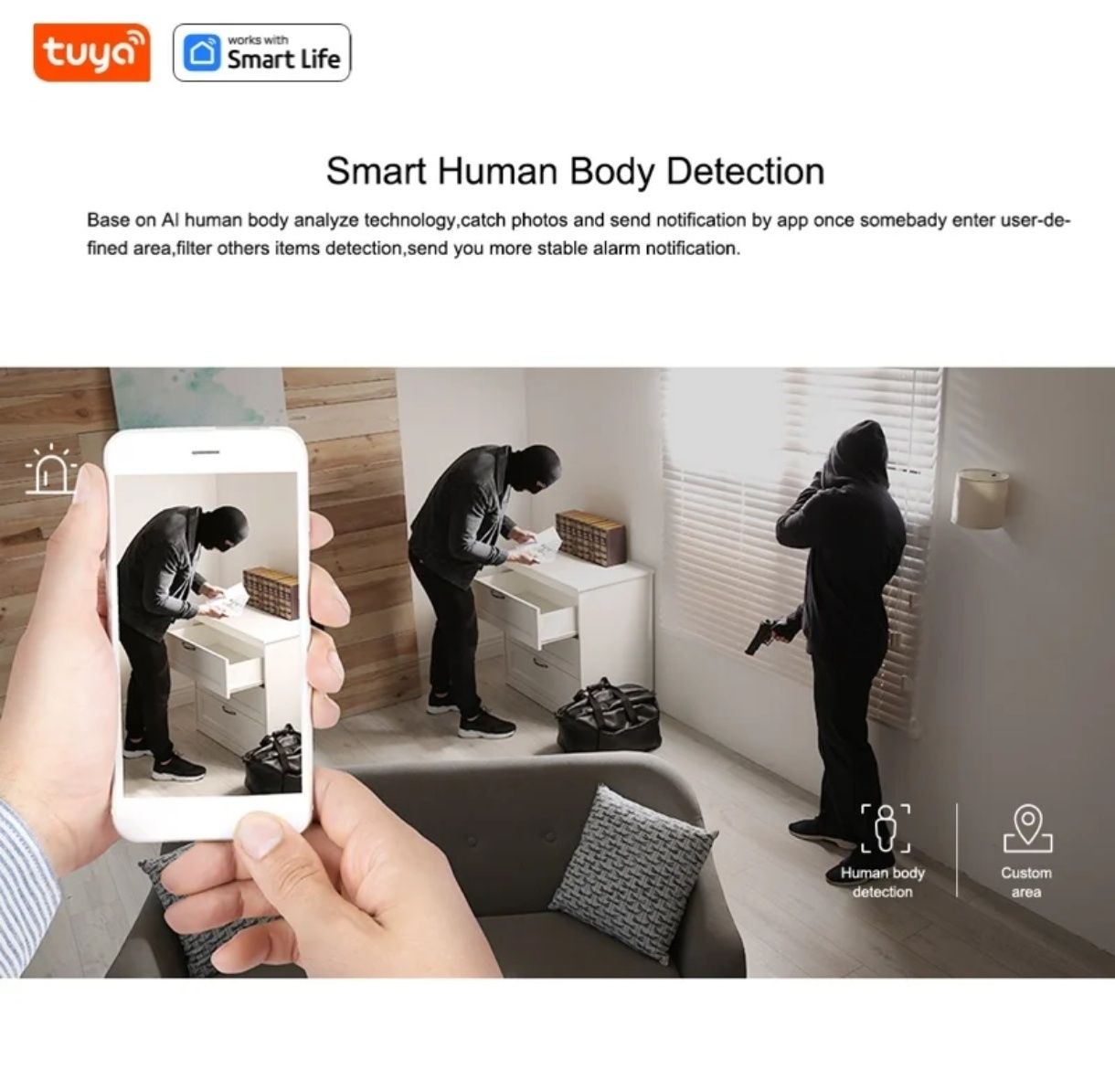Kamera WiFi IP monitoring,wykrywanie,dźwięk