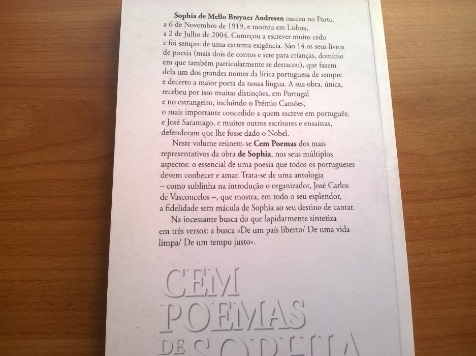 Cem Poemas de Sophia - Sophia de Mello Breyner Andresen (portes grátis