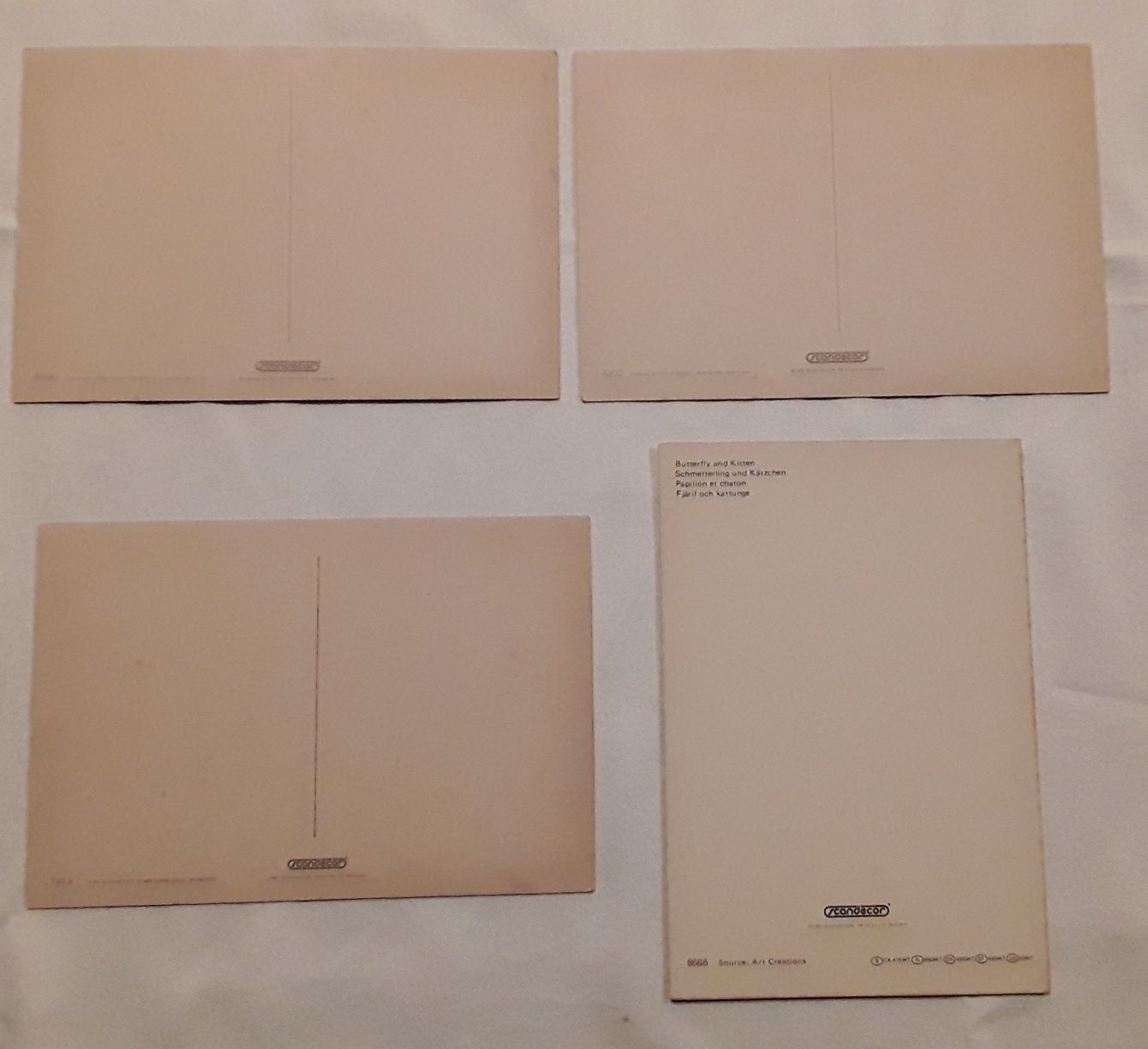 Conjunto de 4 postais de gatos, anos 80
