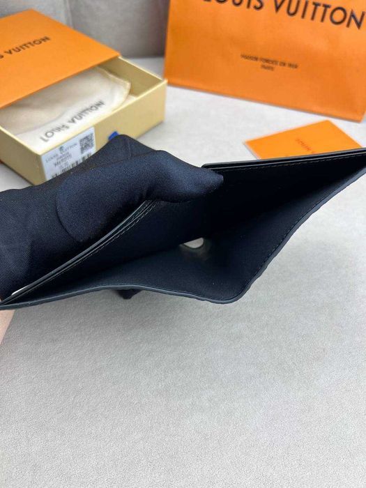 Кожаный черный бумажник Louis Vuitton кошелек Луи Виттон k416