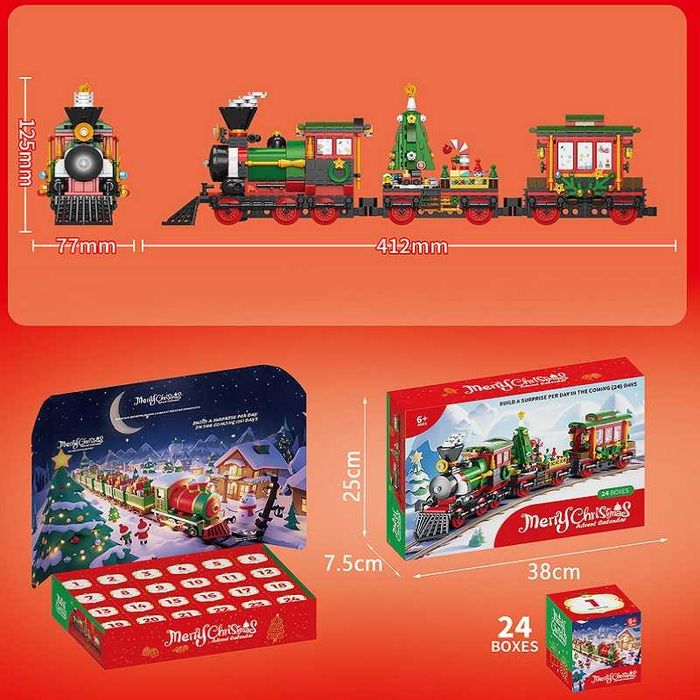 Конструктор адвент календар Різдвяний Поїзд Merry Christmas