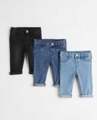 Zestaw spodnie H&M oraz Minotti 86 i 86/92 nowe jeansy i joggery