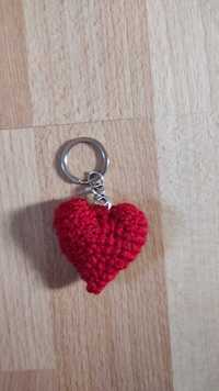Handmade breloczek na szydełku ręcznie robiony serce na Walentynki