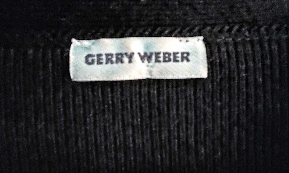 Gerry Weber elegancki sweter kardigan z falbankami premium