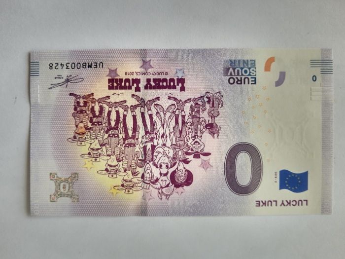 Notas 0 euros souvenir Castelo de S. Jorge 2017/Camp Nou / Lucky Luke