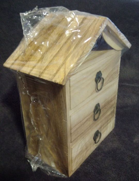 Caixinha madeira - Guarda joias NOVO