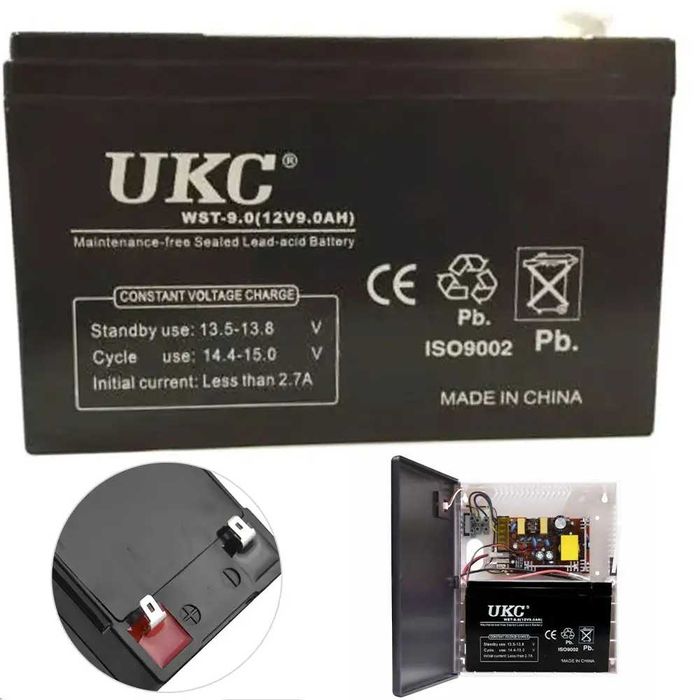 Свинцово-кислотная аккумуляторная батарея 12V 9A для  бесперебойников