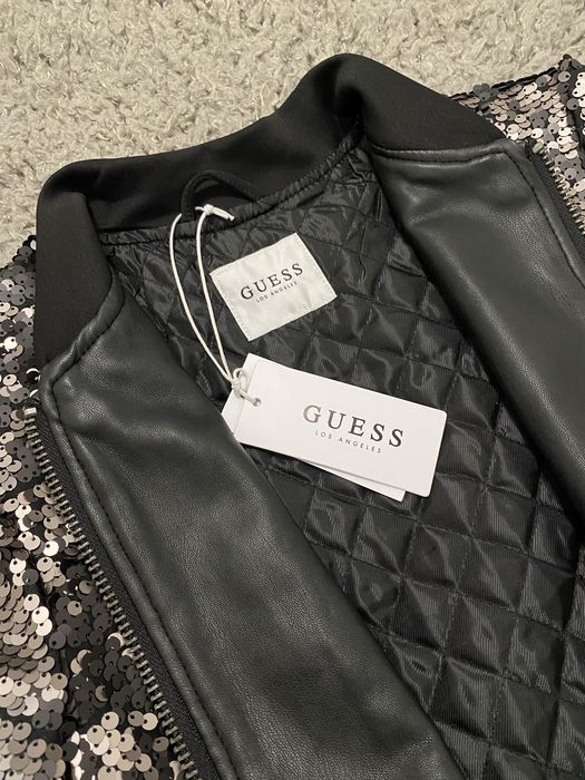 Куртка бомбер GUESS жіноча з паєтками оригінал на блисковці