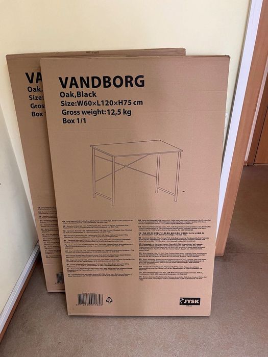 Стіл письмовий VANDBORG 60х120 світлий дуб/чорний Новий JYSK 2000 грн