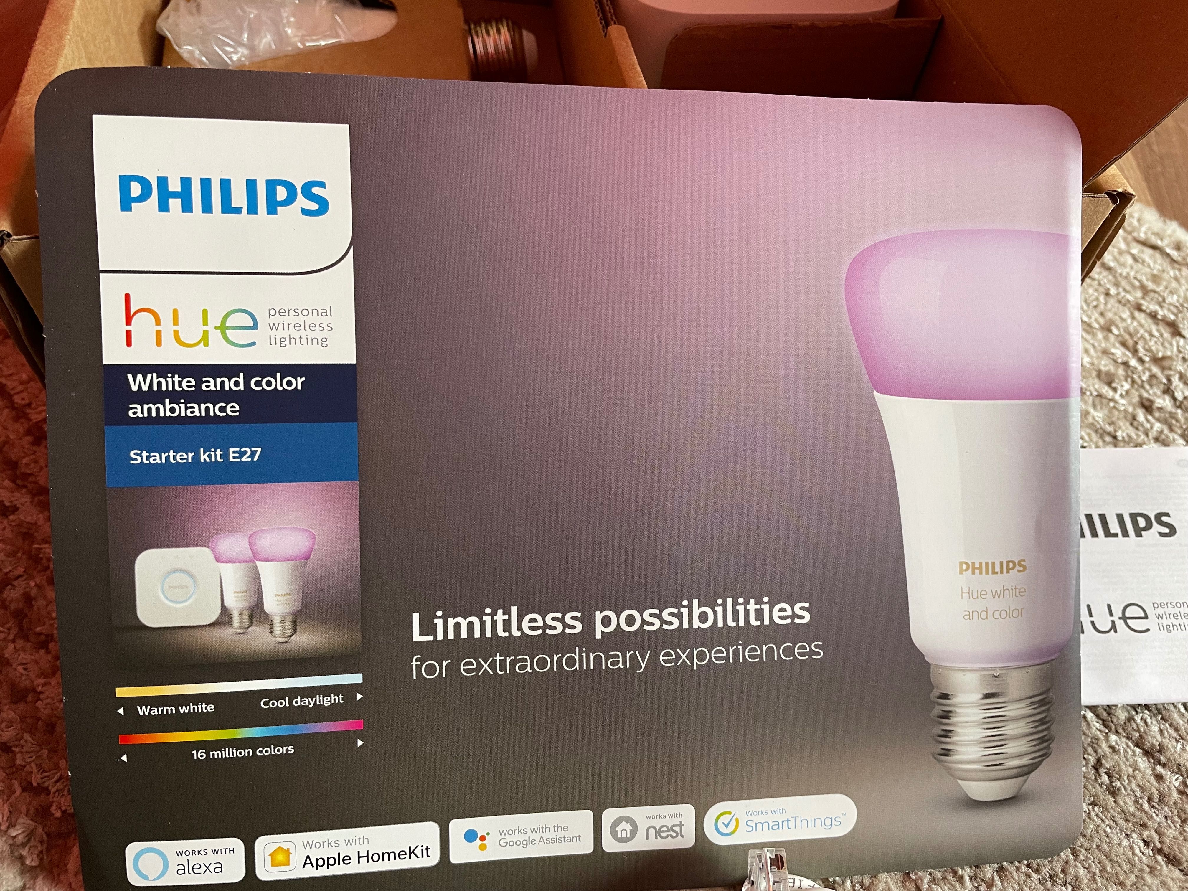 Żarówki Philips Hue E27 z mostkiem Kit starter