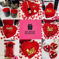 Walentynki Box SERCE Premium Róże Flower box flowerbox giftbox Love