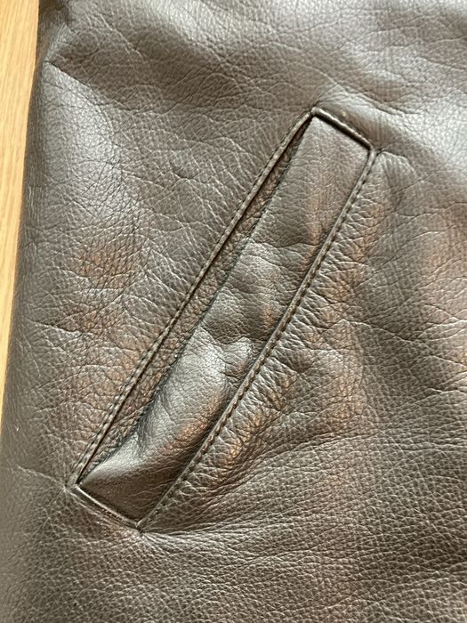 Meska kurtka skórzana z podszewką, roz. 50, czarna