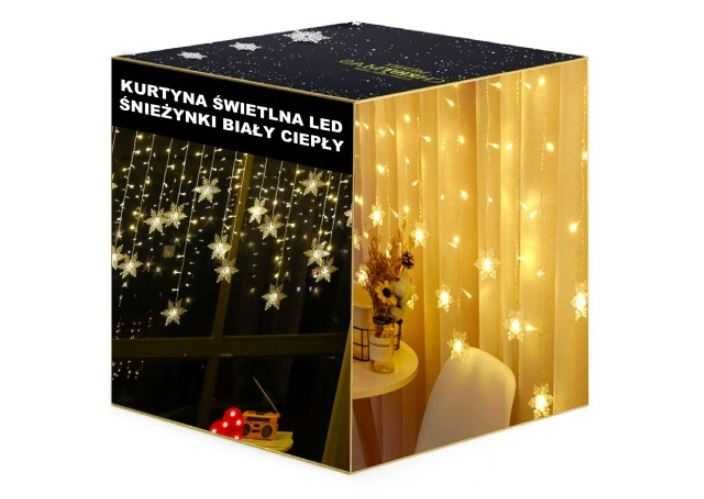 Lampki wiszace sople kurtyna świetlna Led ciepłe