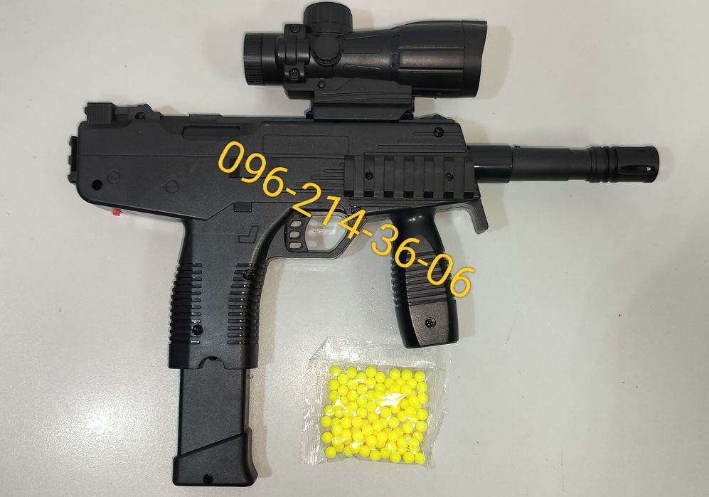 Детский аккумуляторный автомат УЗИ на аккумуляторе стреляет пульками