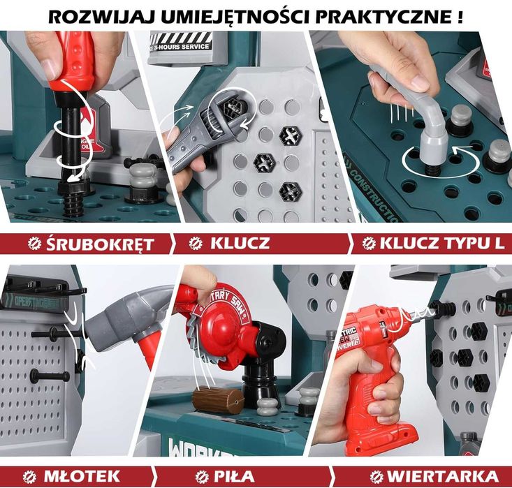 Warsztat dla dzieci warsztat stolik majsterkowicza narzędzia stół