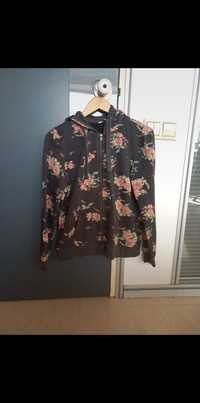 Sweatshirt/casaco com capuz floral